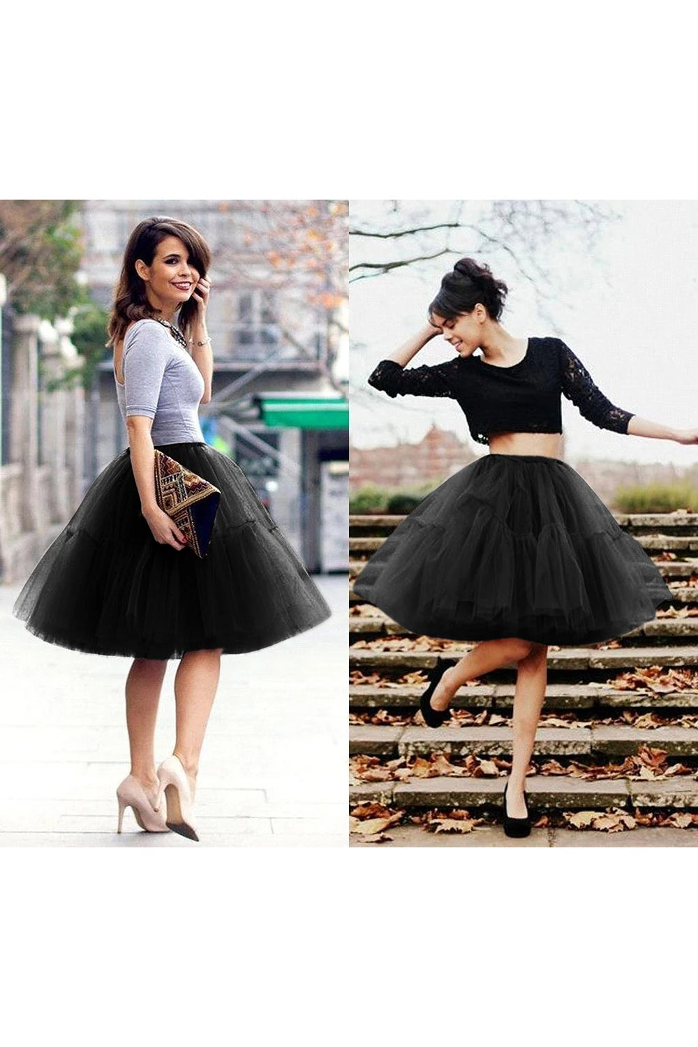 Multi-layer Tulle Tutu Skirts Fuchsia 6 Layers Fluffy Petticoat Underskirt Princess Ball Gown Women Halloween Party Skirt