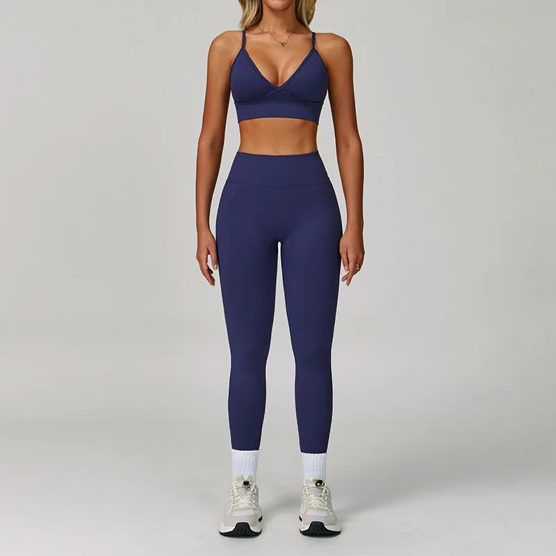 SWELTERING 2/3PCS Seamless Yoga Set Gym Clothes Sportswear Fitness Suits Women Workout Bra Crop Top Long Sleeve Sports Suits