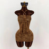 American Personalized Fashion Retro Short Hip Skirt Niche Sexy Backless Sleeveless Design Halter Dress for Women Hot girl sexy
