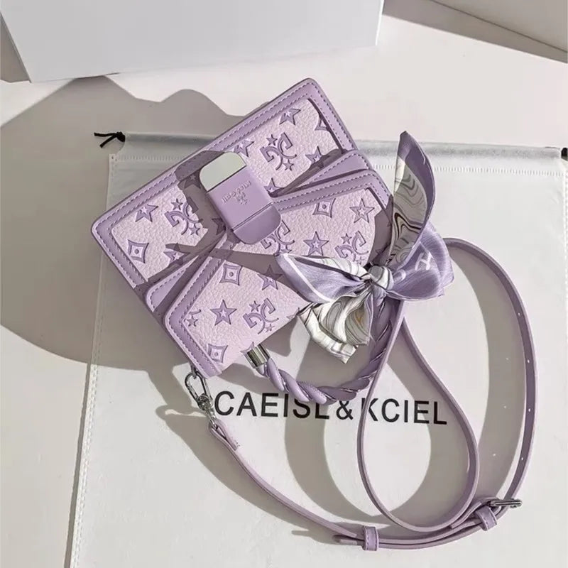 Designer Handheld Small Square Bag 2025 New Style Bow Sweet and High Quality Texture Single Shoulder Cross Shoulder Female
