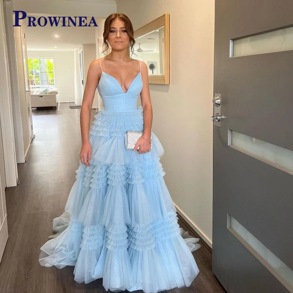 Prowinea Classic Mermaid Prom Dress Crystals Pleat Sweep Train Gala Formal Party Gown Vestidos De Fiesta Customized Plus Size