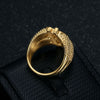 Stainless Steel Titanium Hip Hop US Dollar Money Sign Rich Bling Iced Out Punk Rings for Men Women Gift Fashion Jewelry