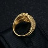 Stainless Steel Titanium Hip Hop US Dollar Money Sign Rich Bling Iced Out Punk Rings for Men Women Gift Fashion Jewelry