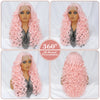 Latisha 13X6 HD Synthetische Spitzenfrontperücke lockig vorgezupfte Lace-Frontal-Perücke mit Pony für Damen, Highlights mit Babyhaar, 24 Zoll