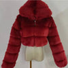 Women Warm Faux Fur Coat Winter Vintage Gradient Jacket Furry Outerwear Jackets Hooded Coats Plus Size Autumn Winter Streetwear