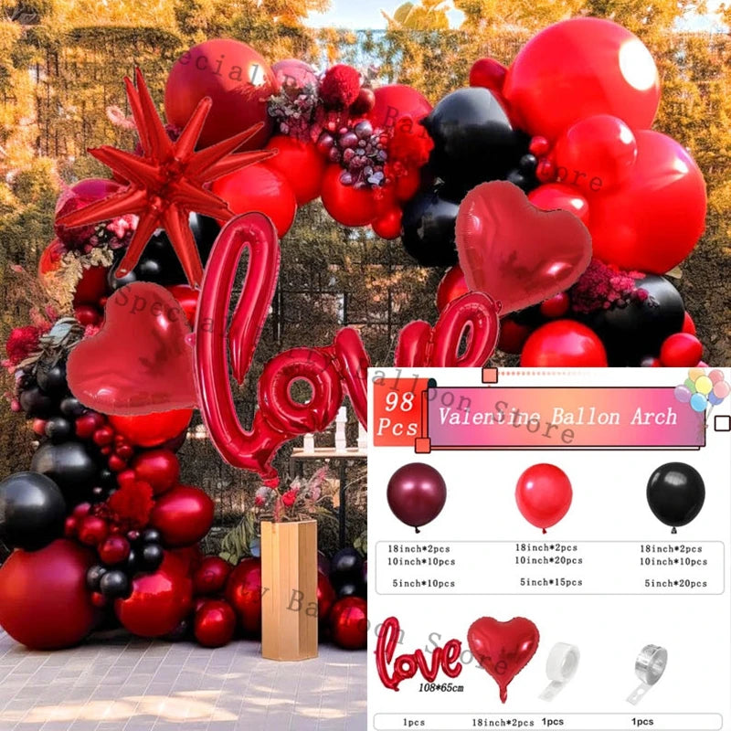 Valentinsdeko Ballon Girlande Bogen Kit Rosarot Herz Liebe Ballon für Hochzeit Jahrestag Valentinstag Geschenk 14 De Febrero