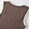 Woman Fashion Slim Solid Contrust Camis Casual Sleeveless Tanks Square Collar Crop Tops Clothing Streetwear Mujer 2024 Y2k
