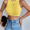 Women's Solid Ribbed Crop Tank Top Casual Sleeveless Basic Summer Top Comfortable Fit Fashionable Trendy