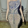 Charming Bright Crystal Dress Sexy Luxury Beaded Rhinestone Tulle Evening Dress Prom Party Dress Noble Wedding Wedding Dress