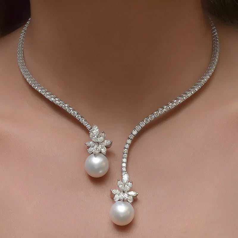 Stonefans Vintage Grüne Offene Halskette Strass Kragen Wassertropfen Anhänger Mode Kristall Brautschmuck Hochzeit Halsreif