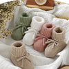 Baby Schuhe Baumwolle Gestrickte Neugeborene Mädchen Jungen Stiefel Mode Einfarbig Warme Kleinkind Kind Slip-On Bettschuhe Handgemacht 0-18M Fußbekleidung