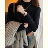 Damen Rollkragenpullover Winter 2025 Retro Rot mit Samtfutter Verdickter Innerer Thermostrickboden