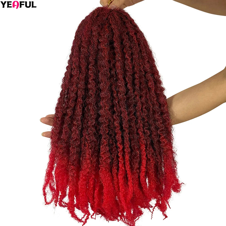 Yeaful 18 Inch Synthetic Marley Twist Braiding Hair Red Black Brown Ginger Bug Blonde #4 Pre Looped Marley Twists Crochet Hair