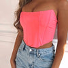 Sleeveless Off Shoulder Velvet Fashion Sexy Corset Crop Tops Vest Female Underwear Backless Bustier Top Solid