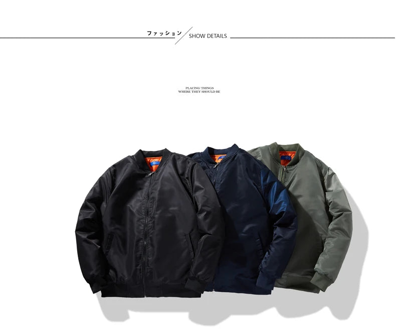 Bomber Jacket Men Women Spring Autumn Solid Pilot Jacket Military Flight Baseball Coat Male Fashion Army Green Windbreaker