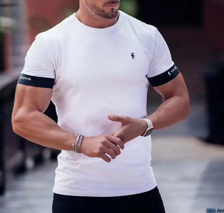 Herren Sommer Rundhals Kurzarm Lockeres T-Shirt