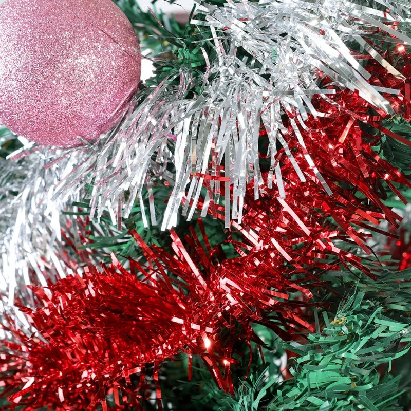 1.5/30M Colorful Christmas Ribbon Garland Xmas Tree Wrapping Tinsel Ribbons DIY Bar Wedding New Year Party Ribbon Decorations