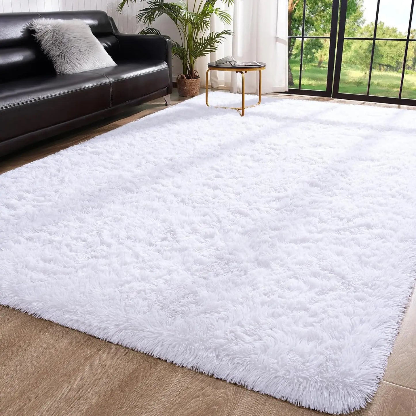 Flauschiger Teppich für das Schlafzimmer, zottelige, flauschige Teppiche für das Schlafzimmer, dicke schwarze Teppiche für das Wohnzimmer, Teppiche für Mädchen und Jungen