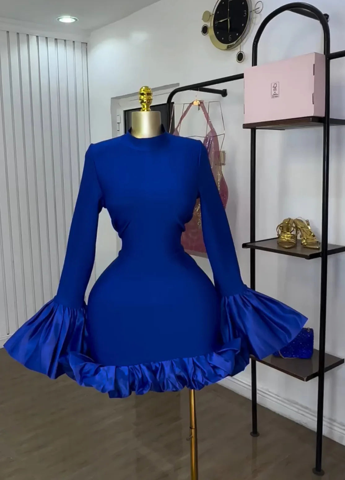 CM.YAYA Women O-neck Long Flare Sleeve Ruffles Mini Dress 2025 Spring Sweet Sexy Birthday Evening Night Party Vestidos Dresses