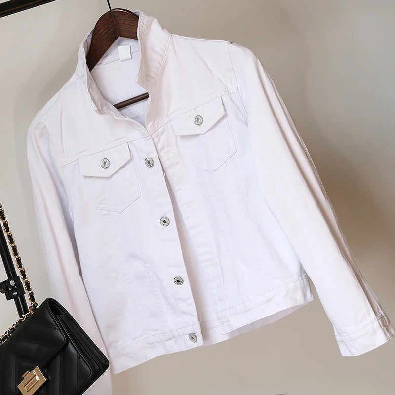 New Women's Denim Jacket Spring and Autumn 2026 Casual Short Denim Jacket Women's Korean Version Solid Color Jacket Clothes