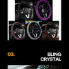 Bling Auto Lenkradabdeckung mit Kristall-Diamant Glitzerndem Auto SUV Strass Lenkradschutz Fahrzeug Auto Dekoration