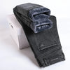 Winter Fleece Dicke Warme Jeans Herren Slim Straight Elastische Denim-Hose Lässige Herrenbekleidung Mode Plüschhose