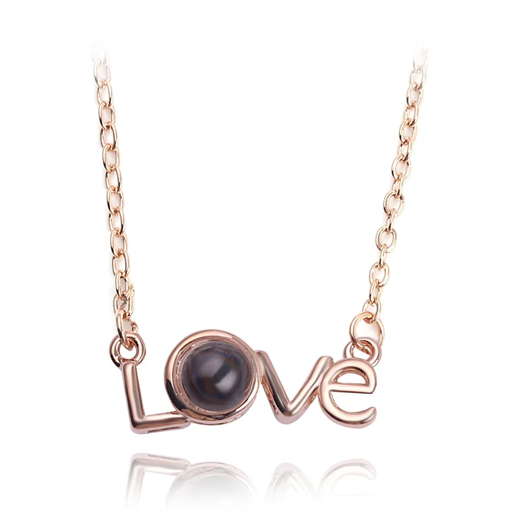 Projection Necklace 100 Languages I Love You Pendant Necklaces For Lover Girlfriend 2026 Creative Couple Romantic Jewelry Gifts