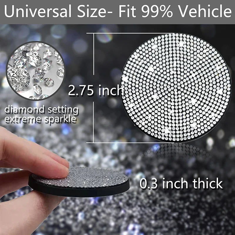 2 Stück Auto-Anti-Rutsch-Wassertassenuntersetzer Diamant Auto Untersetzer Wassertassen-Einsatzuntersetzer Pads Universelle Auto-Getränkehalter Innenzubehör