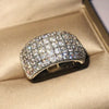 Huitan Micro Paved 5 Lines CZ Ring for Women Bling Bling Fashion Luxury Female Ring Party Engagement Wedding Bands Jewelry Hot
