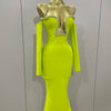 Sexy Off Shoulder Luxury Diamonds Long Bodycon Bandage Dress 2025Women Celebrity Elegant Prom Gown Birthday Club Cocktail Dress