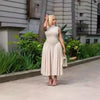 Long Dresses Women Party Dress Pleated Patchwork Sleeveless Stand Collar Maxi Gown Tight Waist Vestidos 2025 Summer A Line