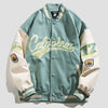Street Popular Letter Flocking Embroidered Jacket And Coat Men 2023 New Y2K Harajuku Hip Hop Spliced Motorcycle Baseball Uniform