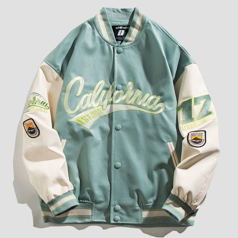 Street Popular Letter Flocking Embroidered Jacket And Coat Men 2023 New Y2K Harajuku Hip Hop Spliced Motorcycle Baseball Uniform