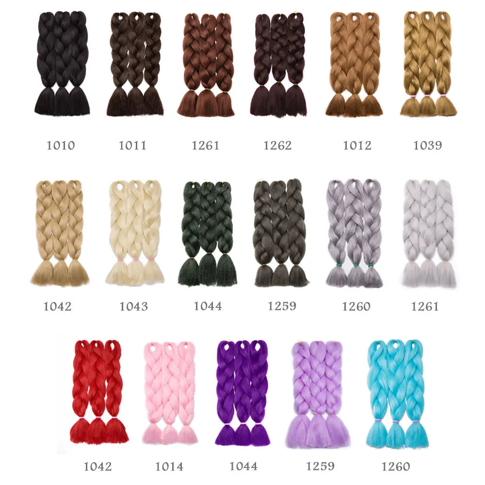 S-noilite Box Braiding Haar vorgedehnt Ombre Jumbo Braids Synthetisches Flechthaar Rot Pink Blau Grau 24 Zoll Haarverlängerungen