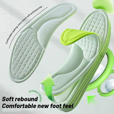 Sporteinlagen für Schuhe 5D Massage Weich Deodorant Atmungsaktiv Stoßdämpfende Dämpfung Laufsohlen Für Füße Männer Frauen