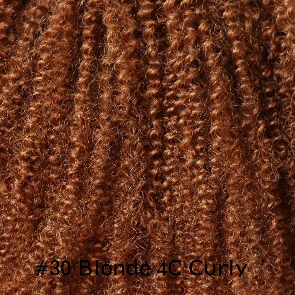 #30 Blonde Virgin Remy Human Hair Bundles 4C Afro Kinky Curly Brown #4 100gram Human Hair Weft Weaving for African Black Women