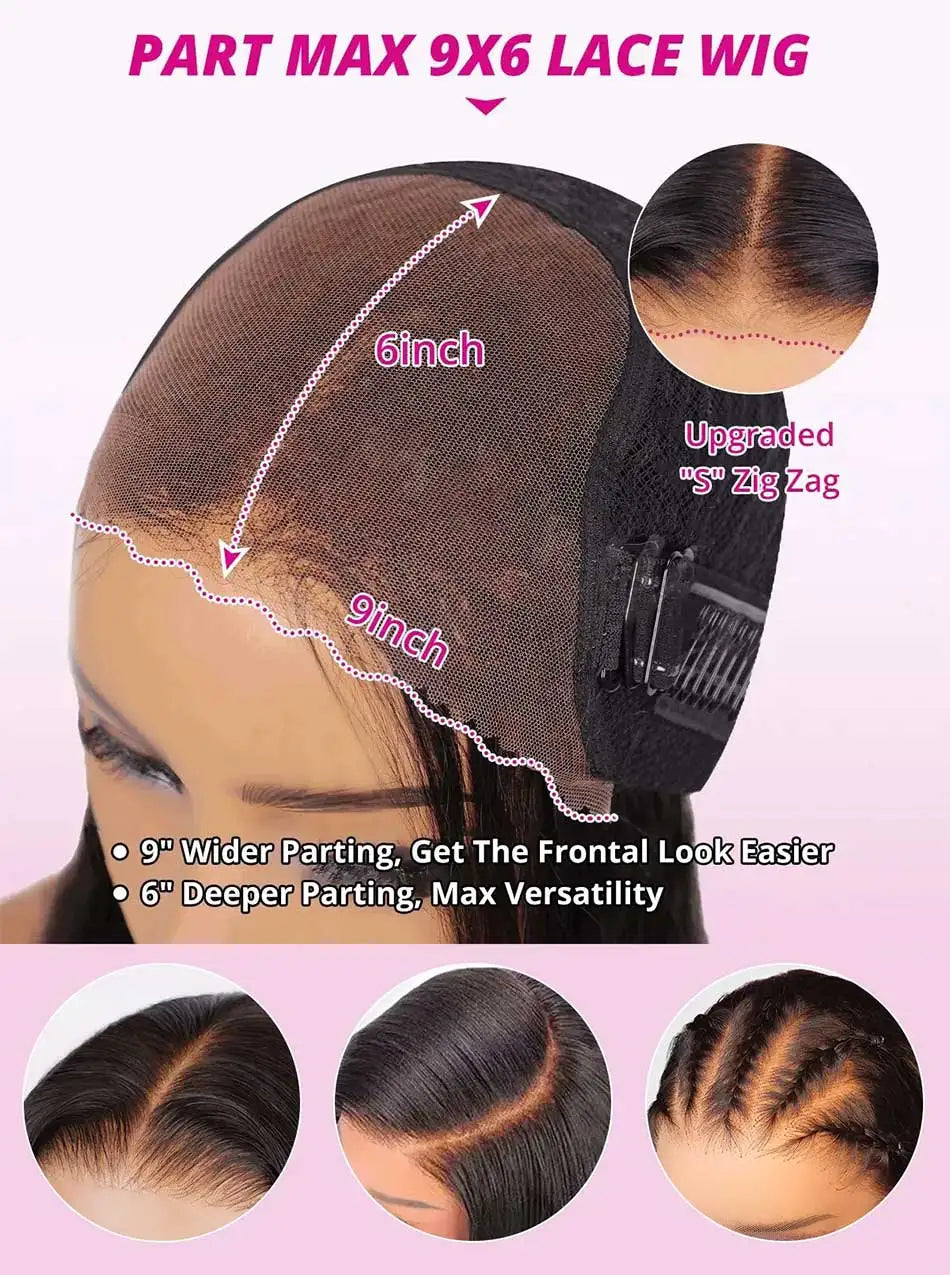 10A 9x6 Part Max M-Cap Glueless Wigs Human Hair Wigs Ready To Wear Bleached Knots Pre Cut Lace Tuneful Kinky Curly Glueless Wigs