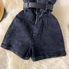 Damen Jeans Jumpsuit Sommer Playsuit Mode Hot Drill Hoher Bund Schmal Ärmellos Trägerlos Gürtel Outfits