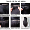 Seamless Clip ins Extensions Human Hair Straight Brazilian Remy Real Natural Hair 8Pcs 120G/Set Clip on Human Hair Extensions