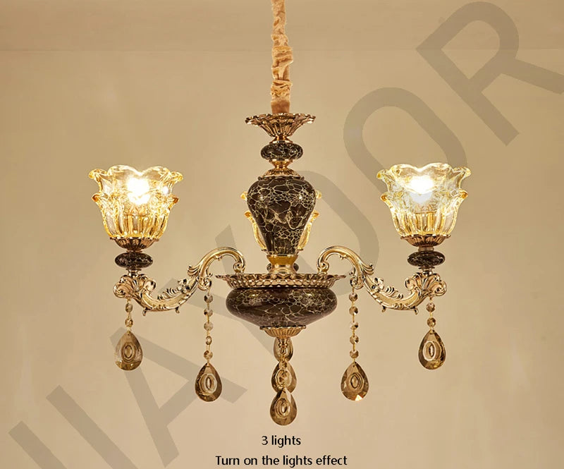 Kronleuchter Wohnzimmer Groß Luxus Kristall Lampe Esszimmer Schlafzimmer Dekoration Französischer Retro Kronleuchter Beleuchtung
