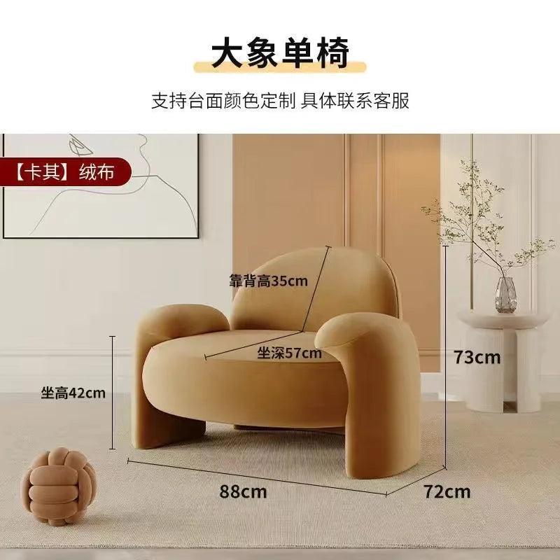 Italian Velvet Adults Chair Yellow Trending Accent Balcony Comfy Hotel Chair Makeup Single Design Penteadeira Home Furniture