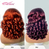 100% indisches Haar, federnde Locken, lockere Wellen, 13x4 HD Lace Front Perücke, Ombre Double Drawn Lockenperücke, 250% Dichte, klebstofffrei mit Babyhaar