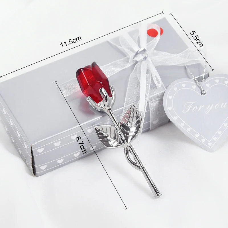 Valentinstag Geschenk Ich liebe dich Kristallbär Künstliche Rosenlehrer Muttertag Hochzeit Geburtstag Party Geschenke für Gäste