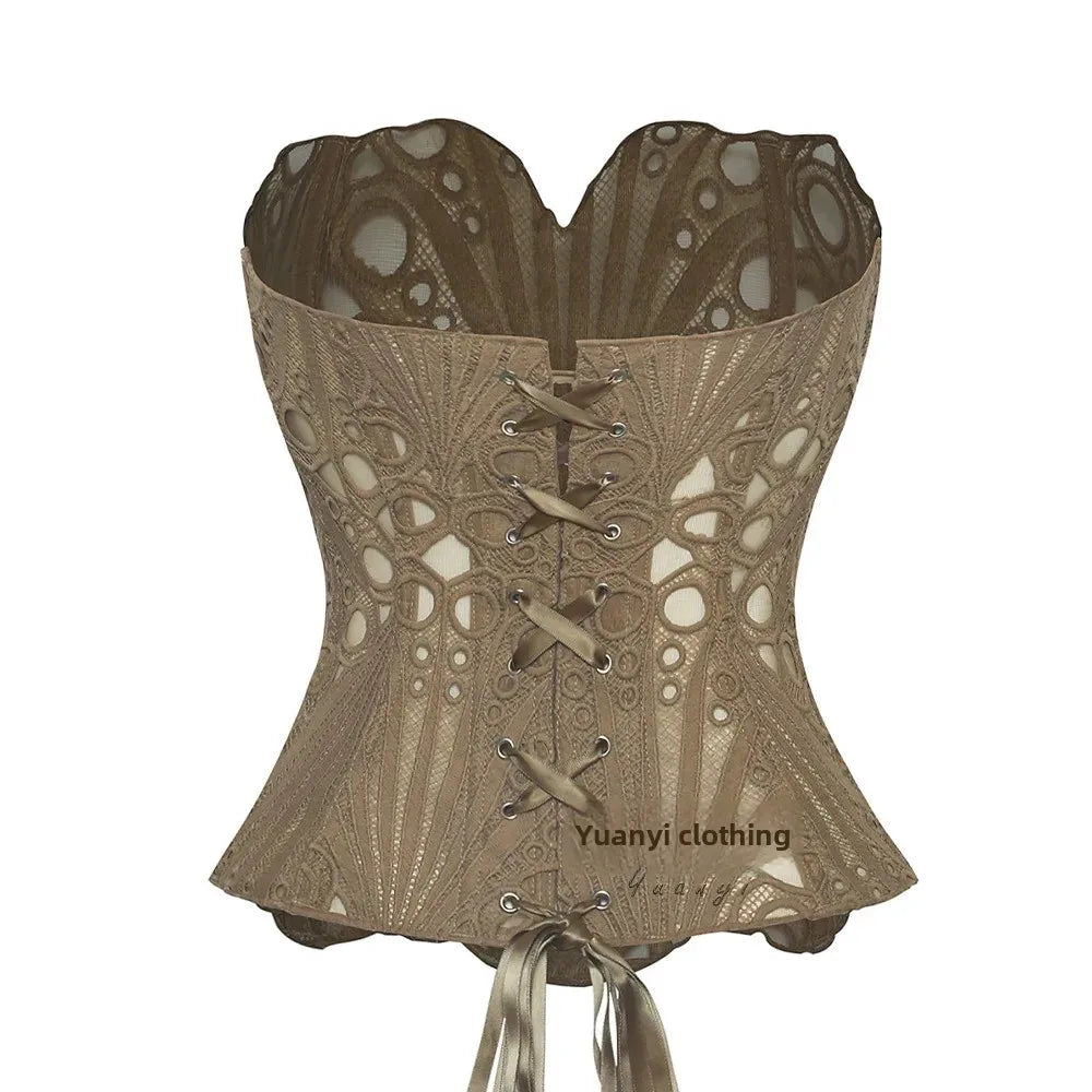 European Style Court Corset Double Layer Lace Bone Clothing Insprinting Shaping Underwear Fast Selling Popular Model