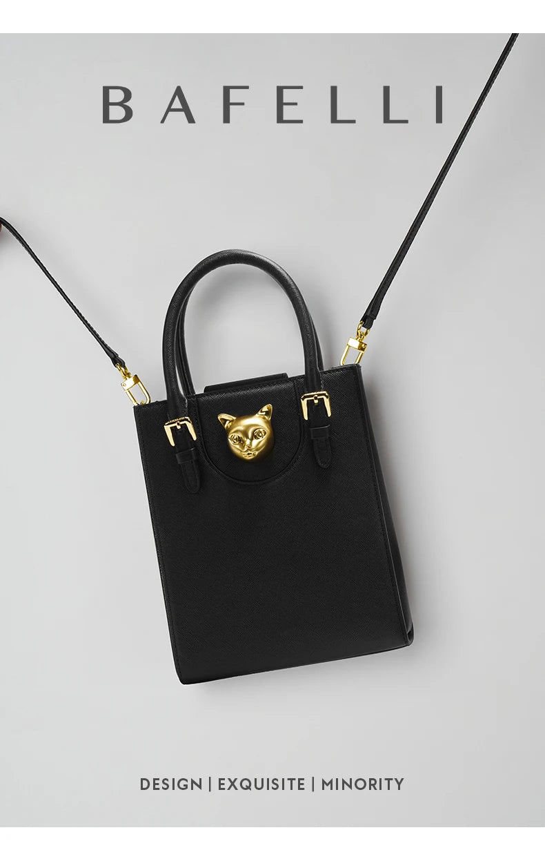 BAFELLI 2025 NEW WOMEN'S HANDBAG CAT LUXURY BRAND DESIGNER ORIGINAL STYLE TRENDING SHOULDER CASUAL BAGS MINI TOTE CROSSBODY