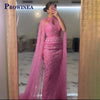 Prowinea Classic Mermaid Prom Dress Crystals Pleat Sweep Train Gala Formal Party Gown Vestidos De Fiesta Customized Plus Size