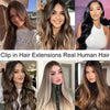 #6 Light Brown Bone Straight Clip In Hair Extensions 1 Piece 5 Clips Full Head One-Piece Clip In Human Hair Extensions 100G/Set