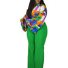 Wmstar Plus Size Two Piece Sets Wholesale Long Sleeve Print Top and Wide Leg Pants Matching Suit Fall Clothing Dropshopping
