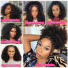 Glueless Half Wigs Human Hair Kinky Curly Headband Wig Upgrade 3 IN 1 No Lace Wig With Drawstring Seamless Clip Ins Flip Over