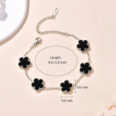 Glücksklee Damen Armbänder Doppelseitige Blumen Schmuck Geschenke Edelstahl Armband Vergoldete Armbänder Herren
